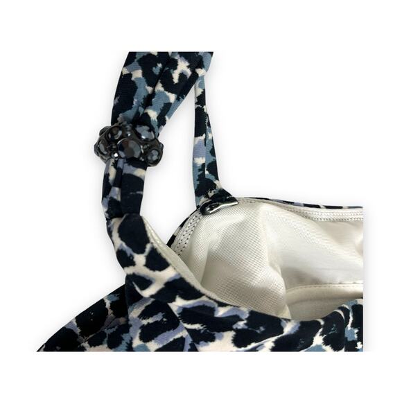 Miraclesuit Dazzle Tankini Underwire Top | Size 8 | Luxe Leopard - Black Grey - Picture 7 of 10